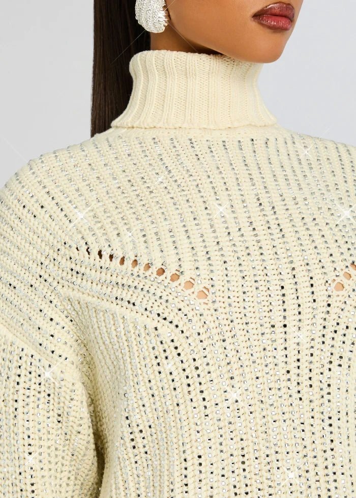 Camden Embellished Sweater Ivory/Silver
