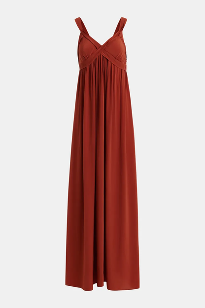 Essentiel Antwerp Jacobean Maxi Dress Burned Red