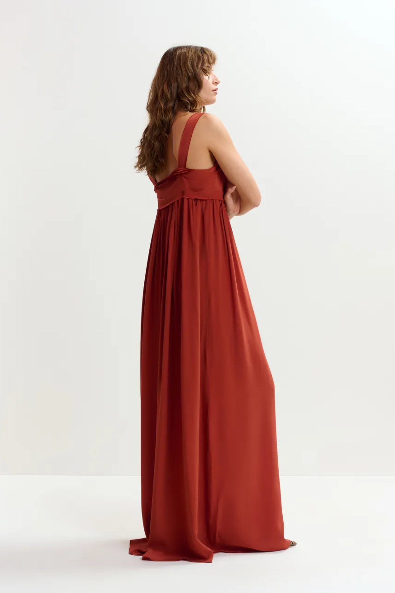 Essentiel Antwerp Jacobean Maxi Dress Burned Red