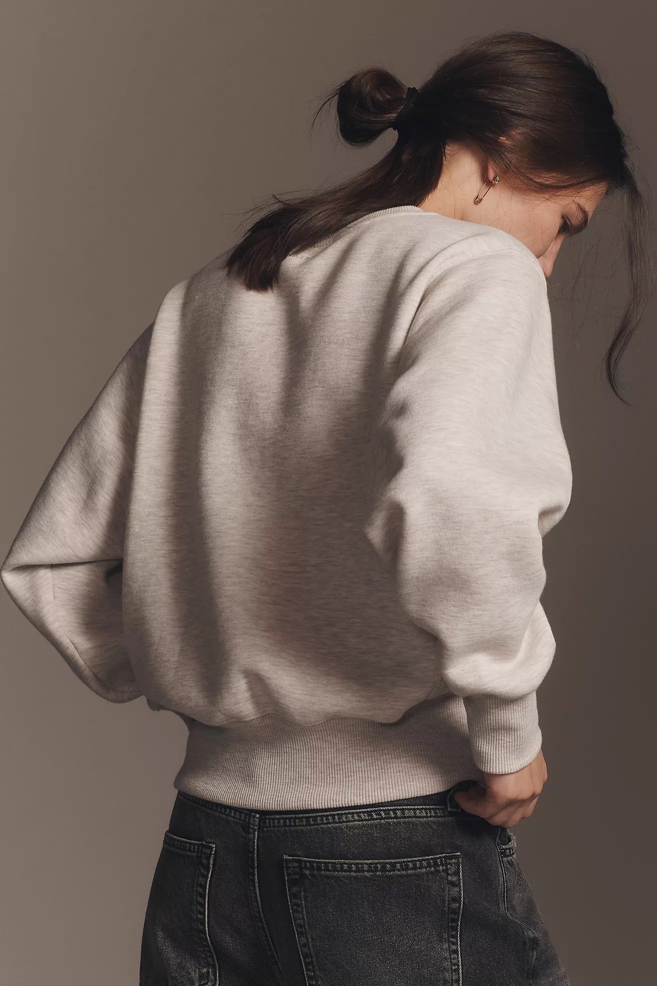 Harry Shrunken Sweat Oatmeal Melange