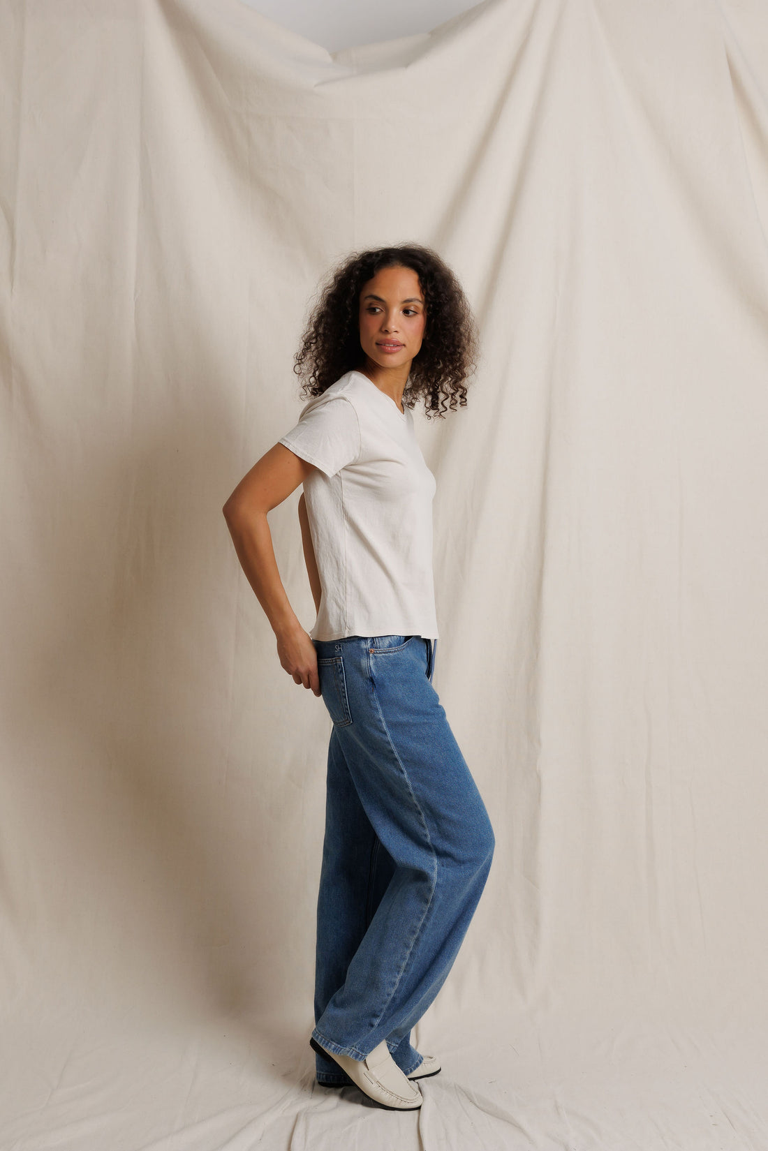 Perfect White Tee Lisa Recycle Cotton Slim Crew Tee