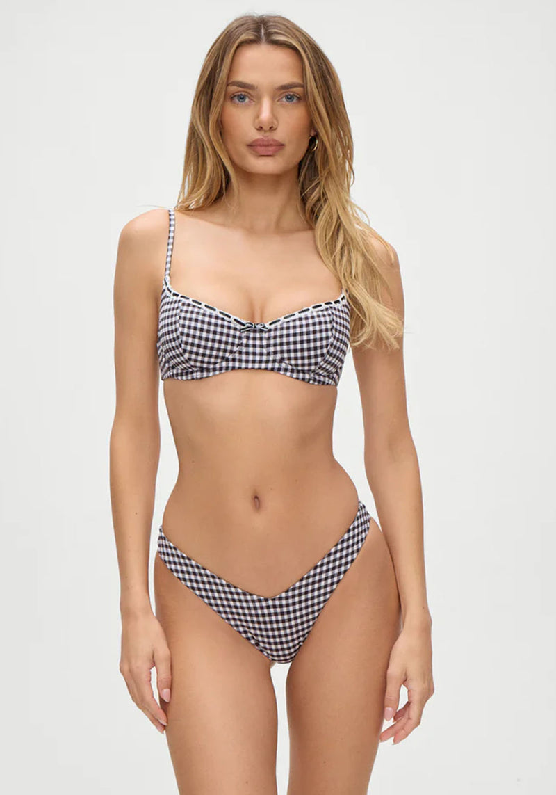 COLA SEERSUCKER GINGHAM TOP