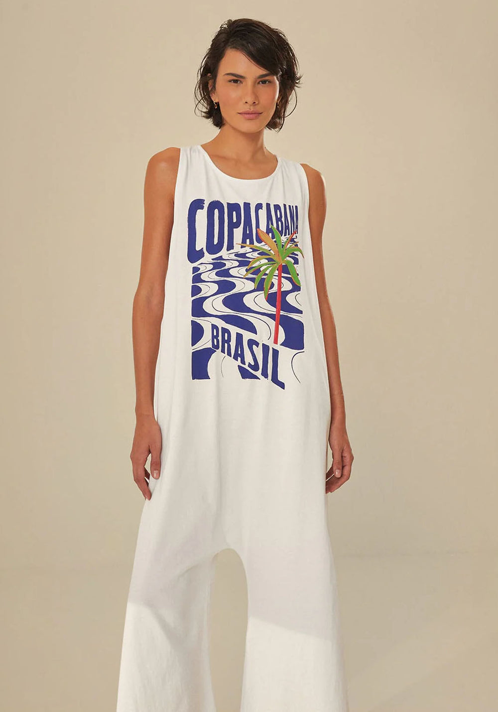 COPACABANA OFF WHITE JERSEY JUMPSUIT