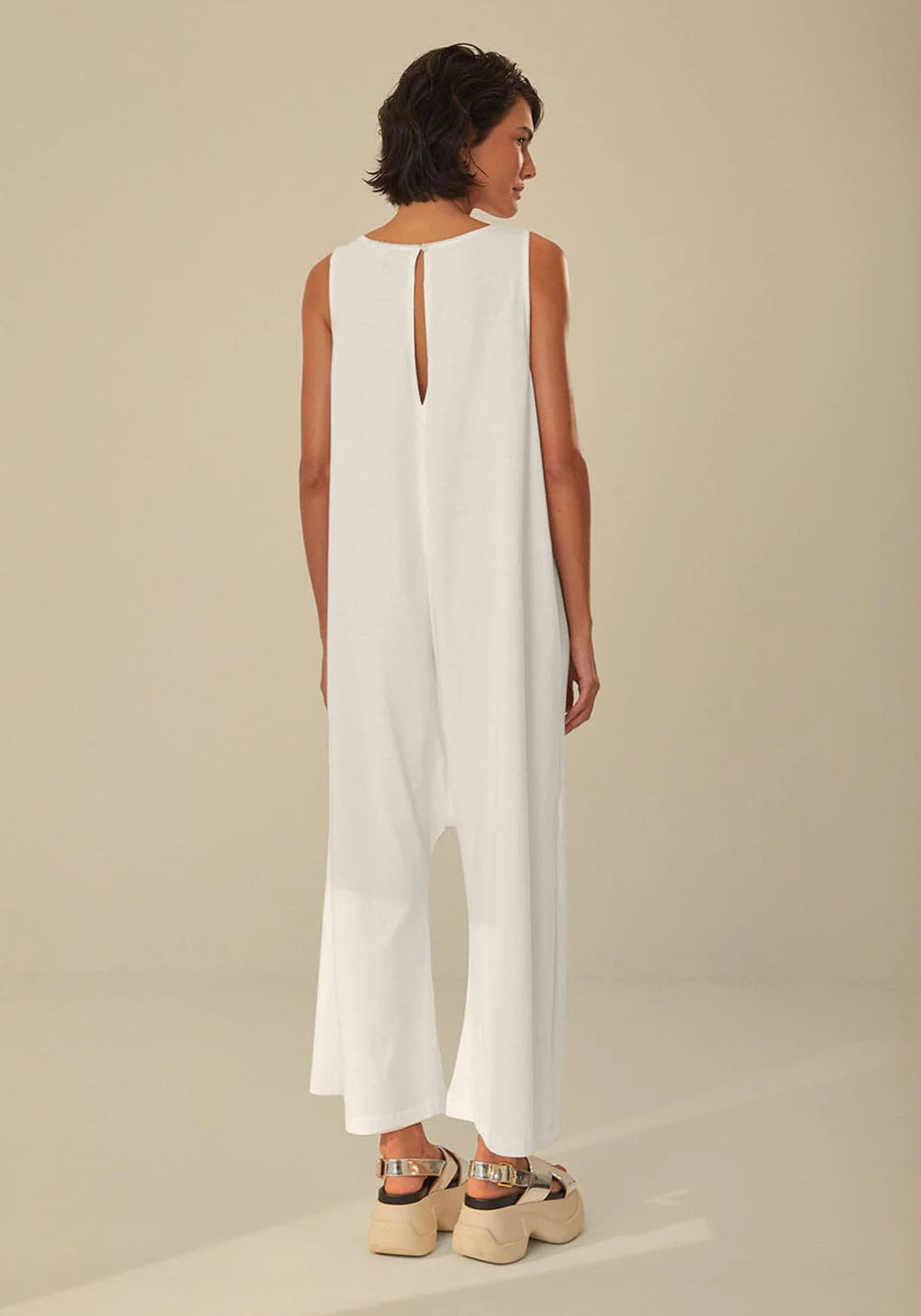 COPACABANA OFF WHITE JERSEY JUMPSUIT