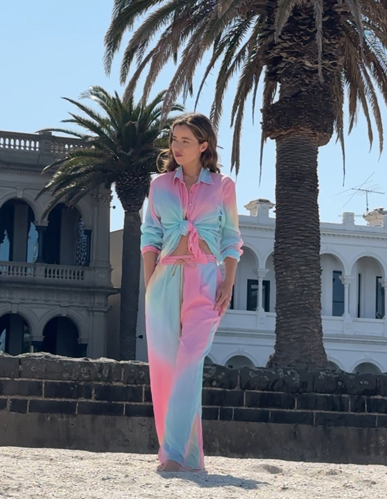 Xo Silk Crepe Pants Rainbow