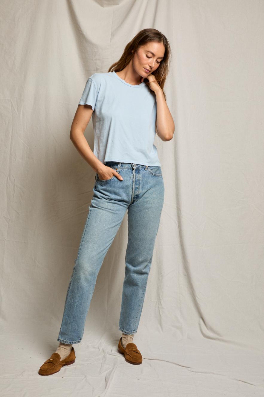 Harley Boxy Crew Tee Powder Blue