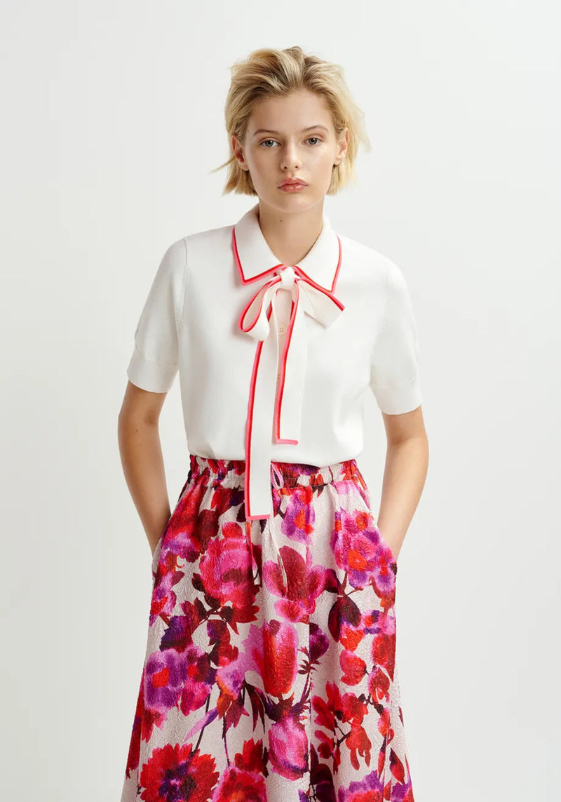 HIGHT POLO WITH A BOW OFF WHITE
