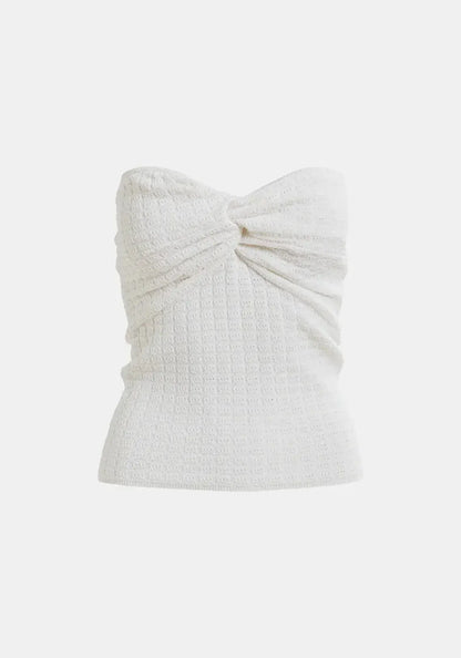 Holo Knitted Top Off White
