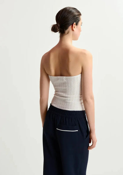 Holo Knitted Top Off White