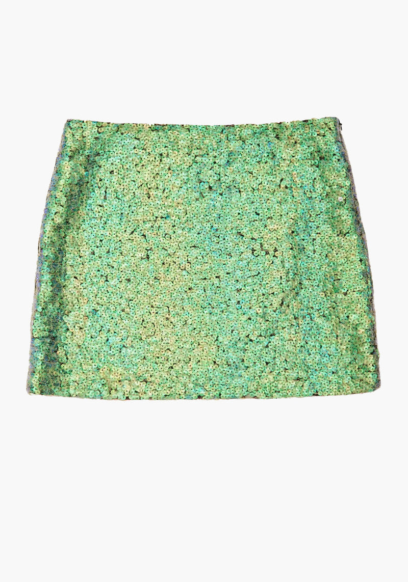 SEQUIN MINI SKIRT IRID MIRRIOR