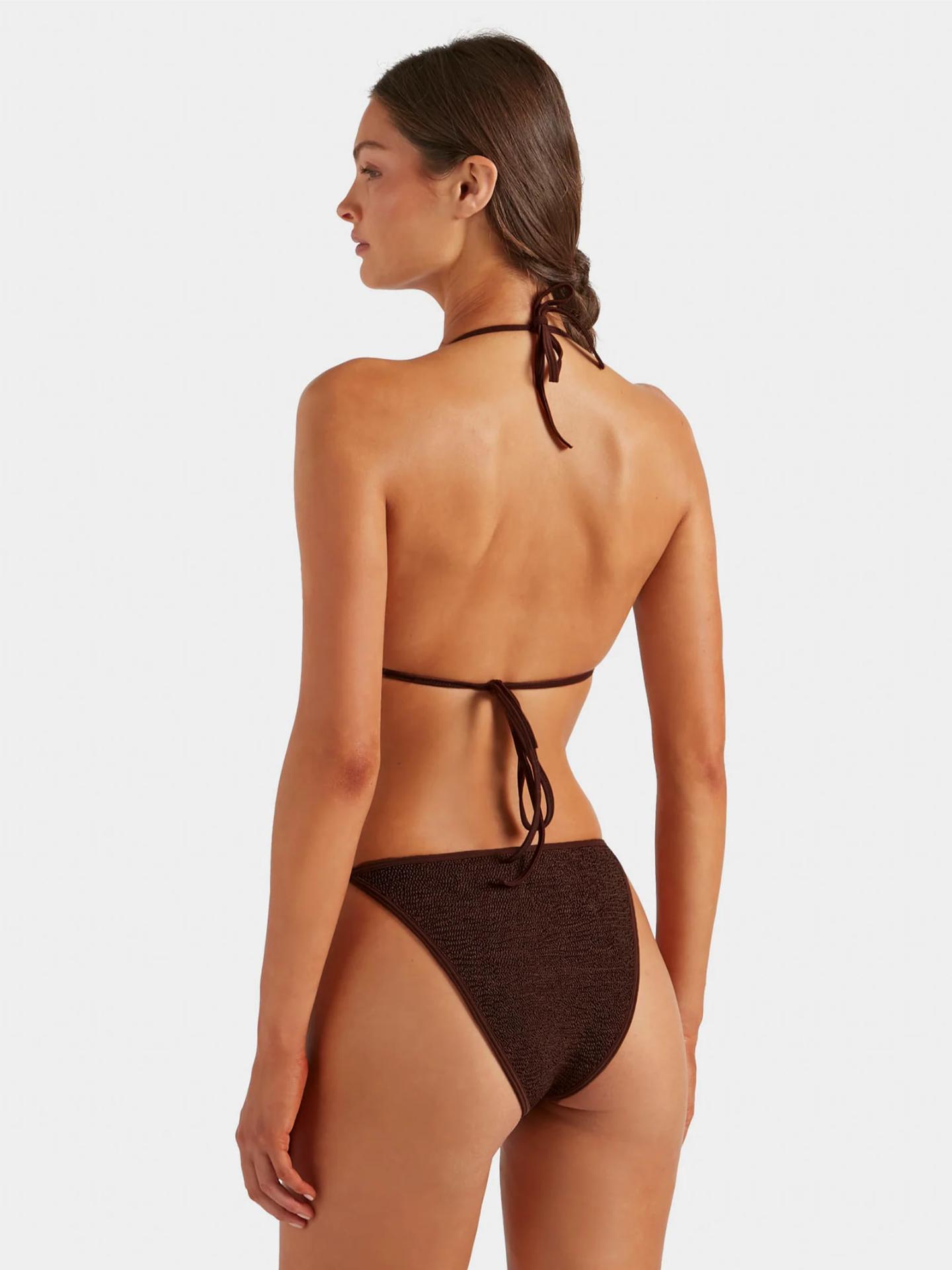 Gina Beaded Bikini Metallic Chocolate