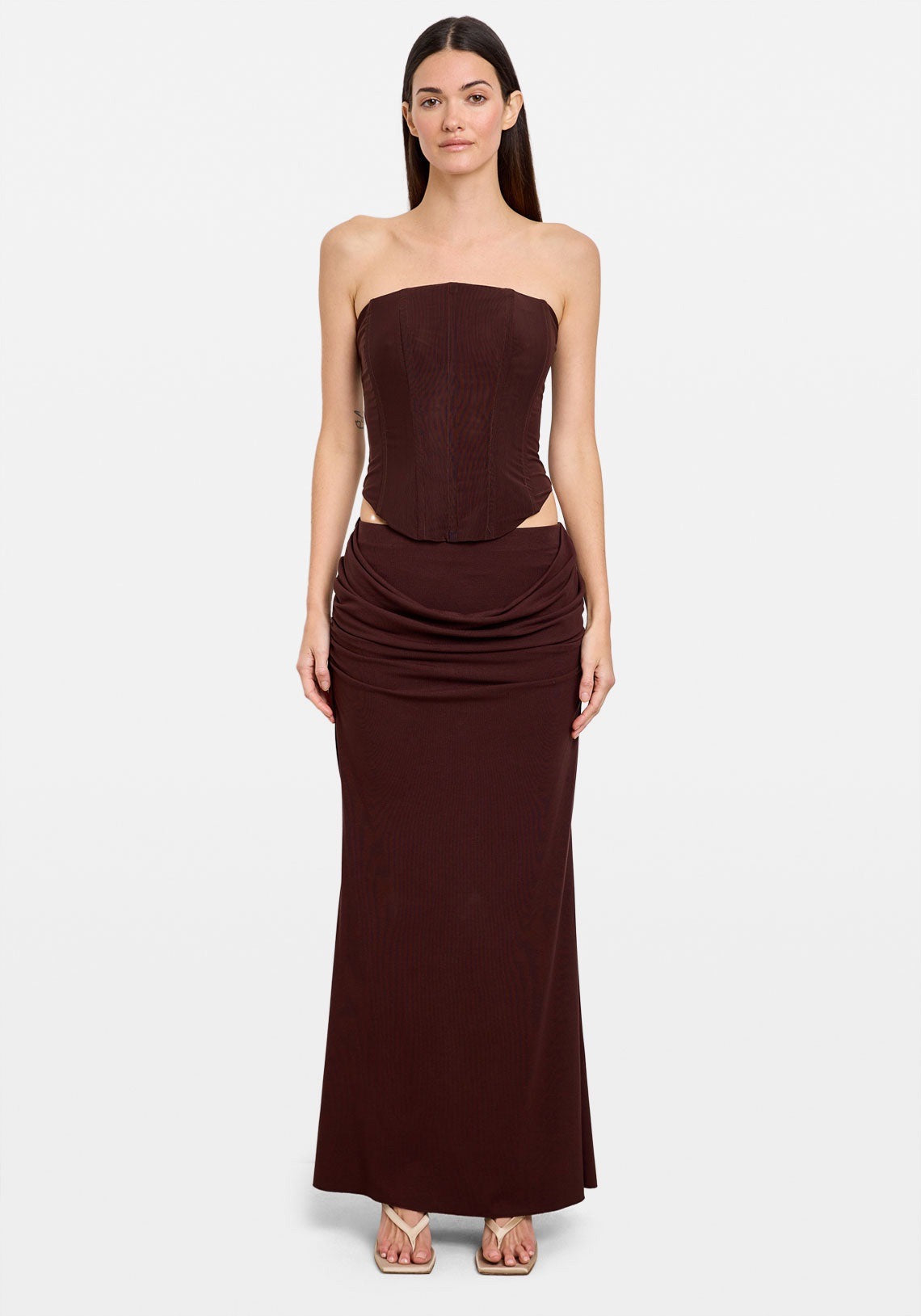 Mesh Corset Bustier Coffee