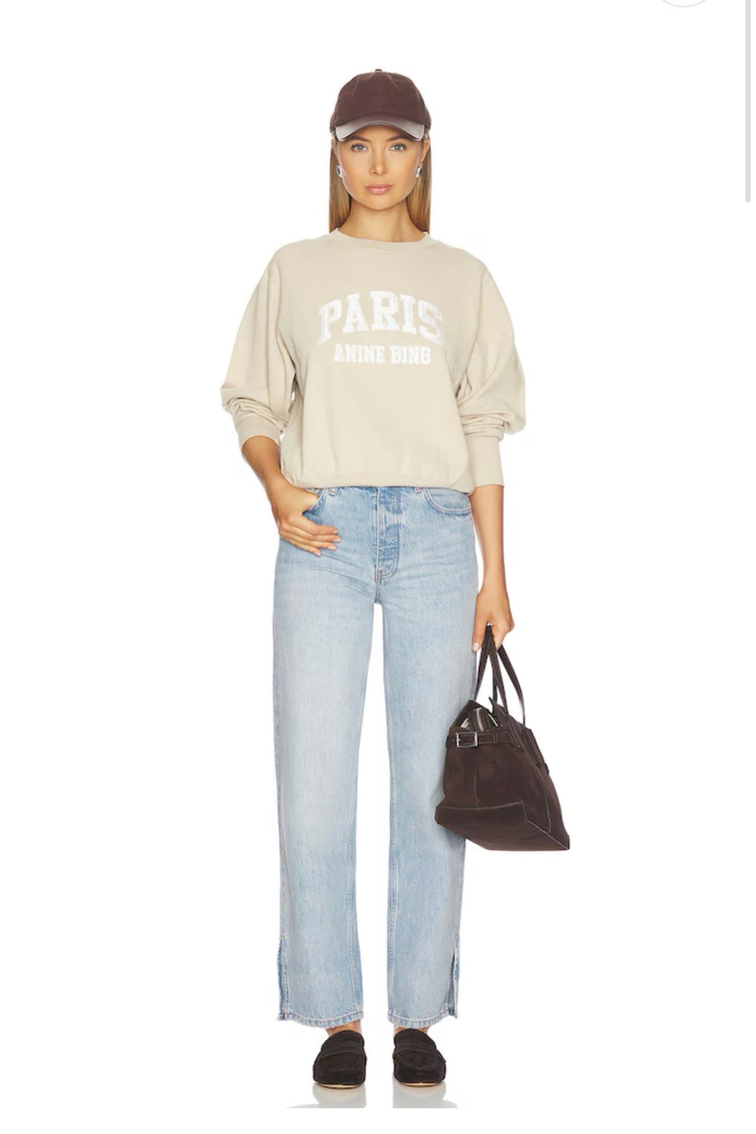 Harry Shrunken Sweatshirt Paris Beige