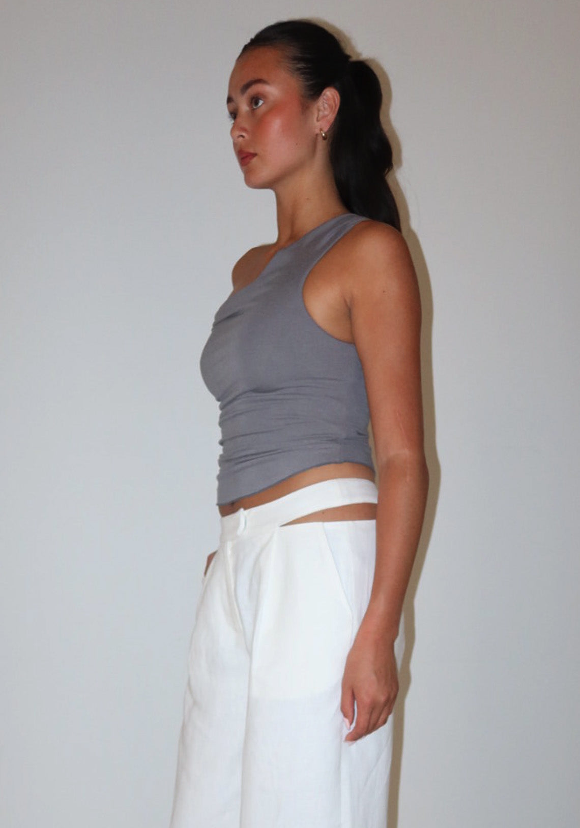 Chosen By Tuchuzy Twist Drape Top Slate