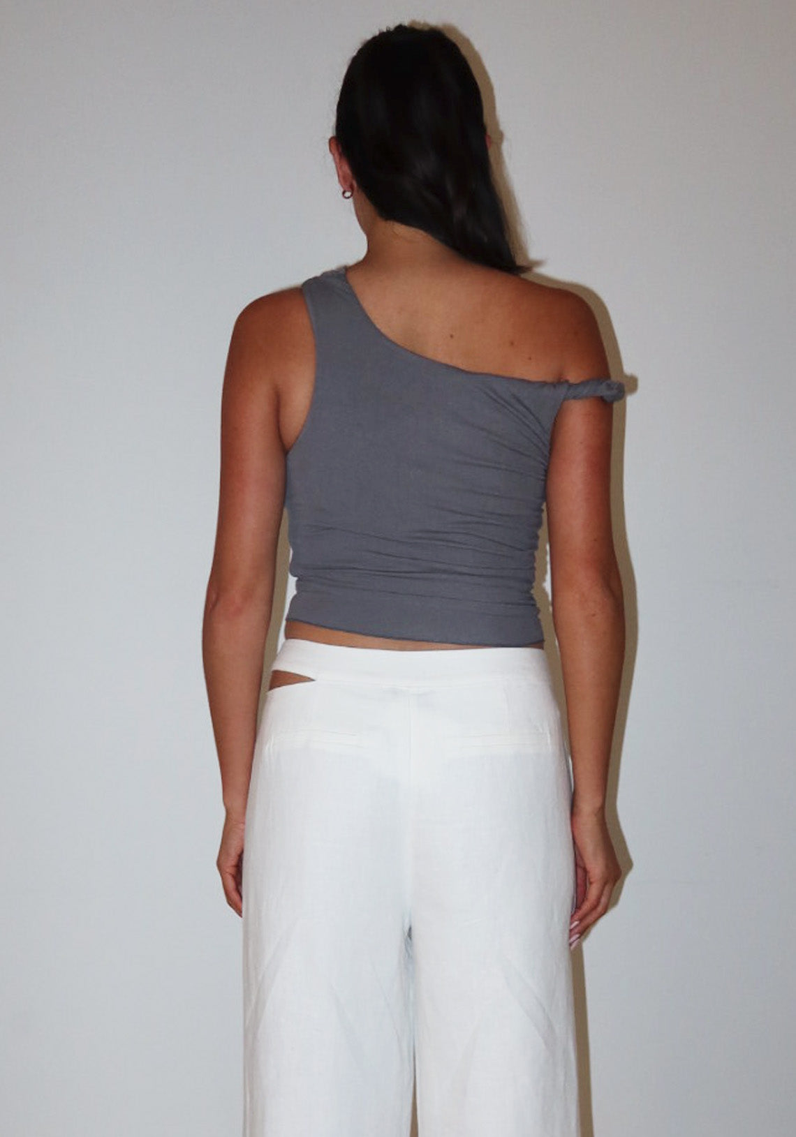 Chosen By Tuchuzy Twist Drape Top Slate