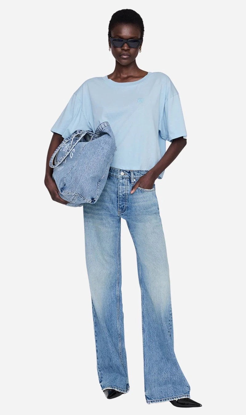 Johhny Cropped Tee Pale Blue