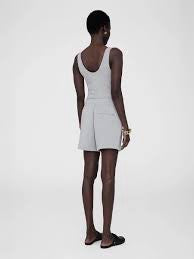 Anine Bing Kam Short Framed Monogram Ivory And Black