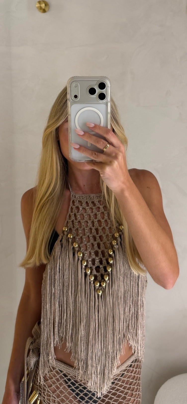 Aria Hand Crochet Fringe Skirt