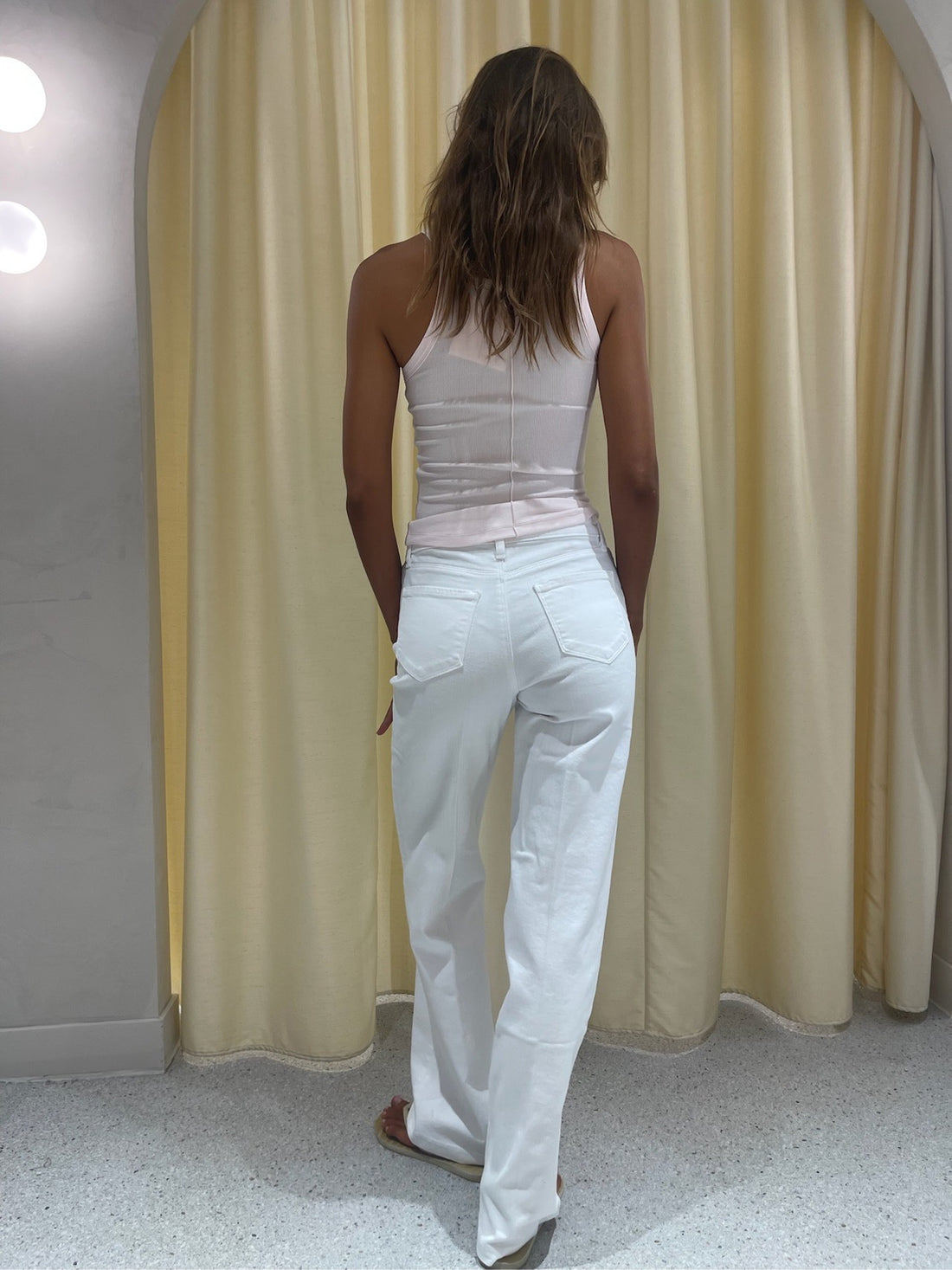 Alicent Wide Leg Jean White