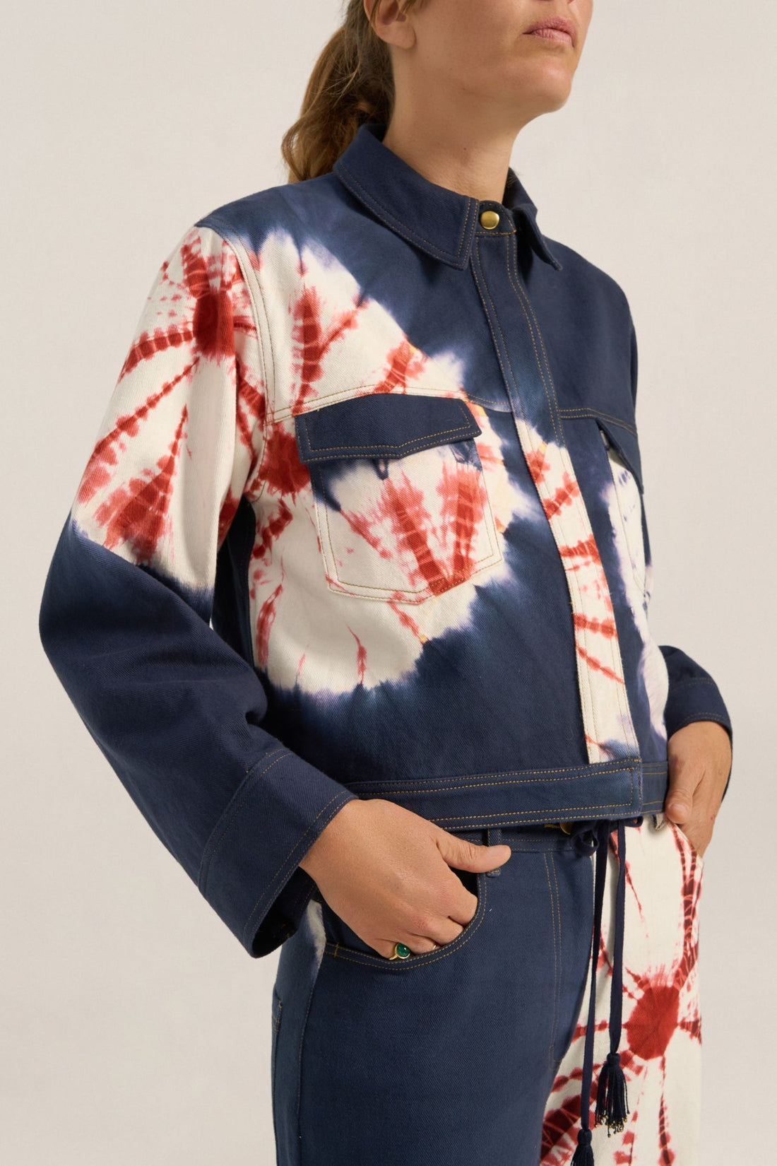 Ilio Nema Virgil Jacket Hand Tie-Dye Denim