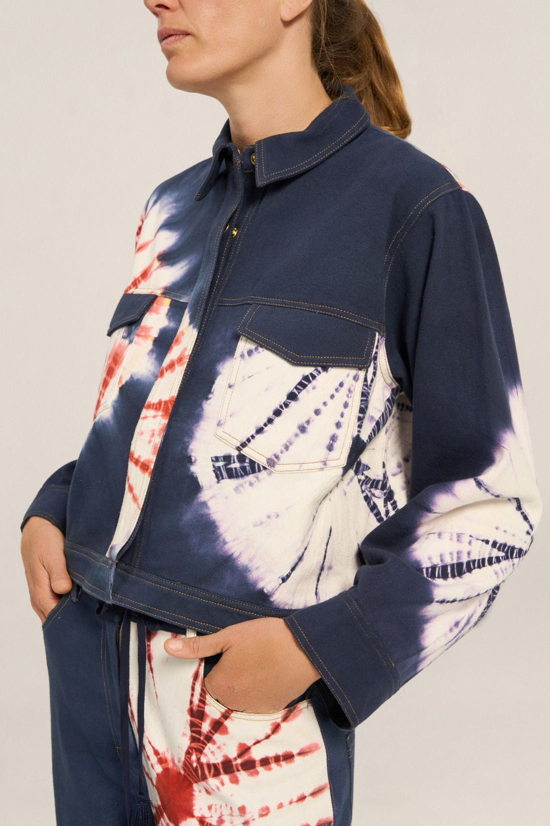 Ilio Nema Virgil Jacket Hand Tie-Dye Denim