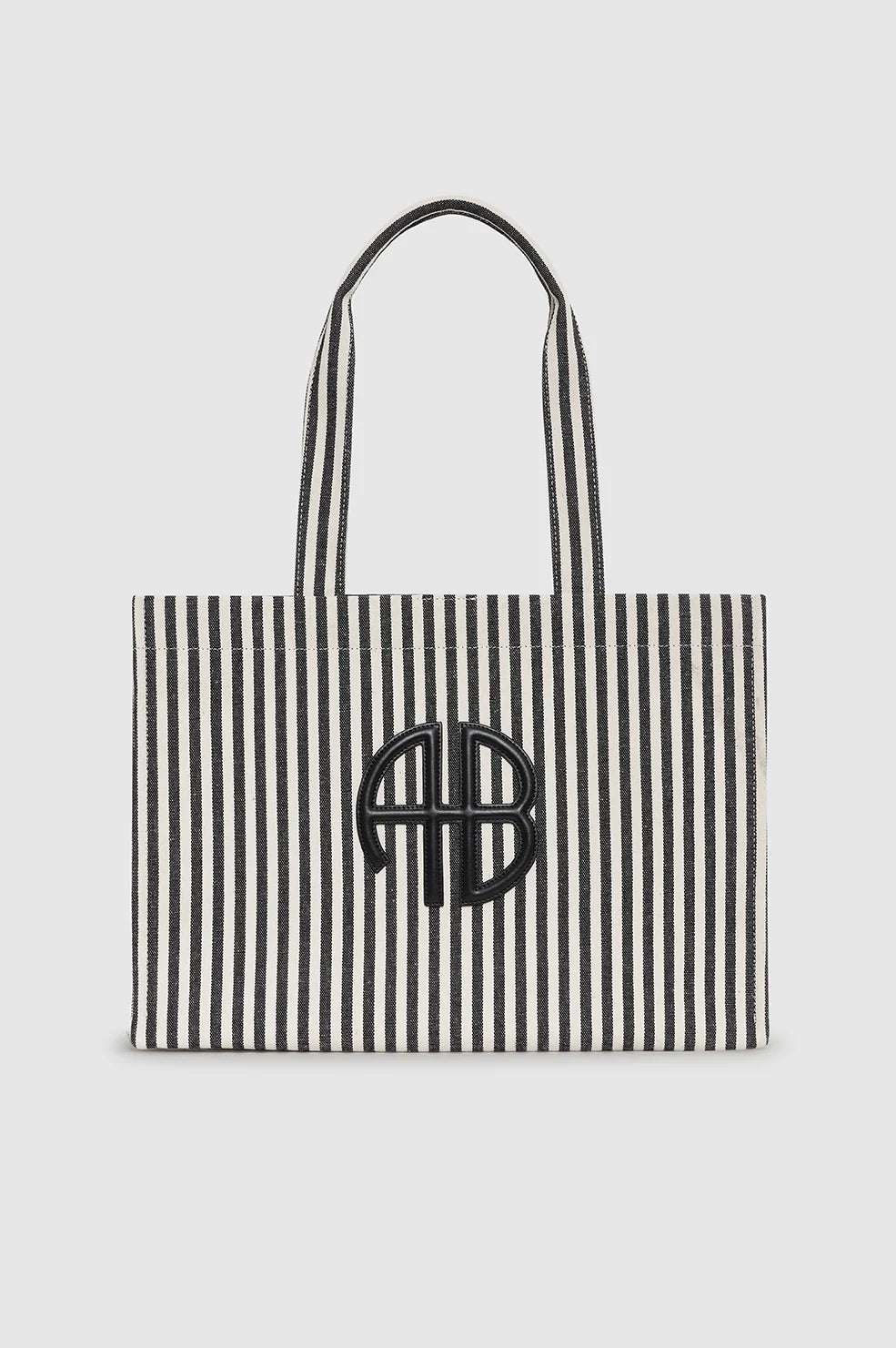 Anine Bing Lara Tote - White &amp; Black Stripe