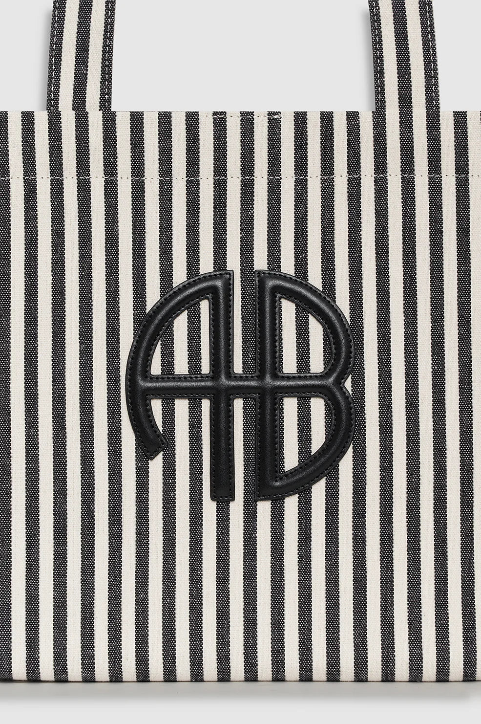 Anine Bing Lara Tote - White &amp; Black Stripe