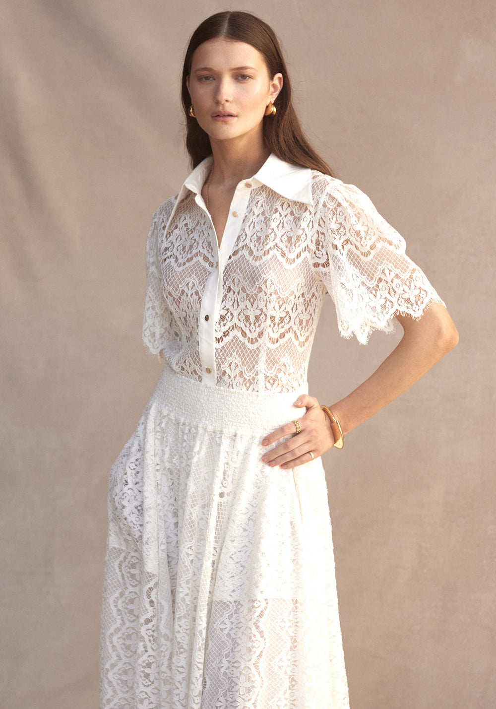 SOPHIA LACE SHIRT WHITE