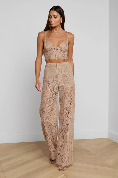 Livvy Lace Trouser Cappuccino