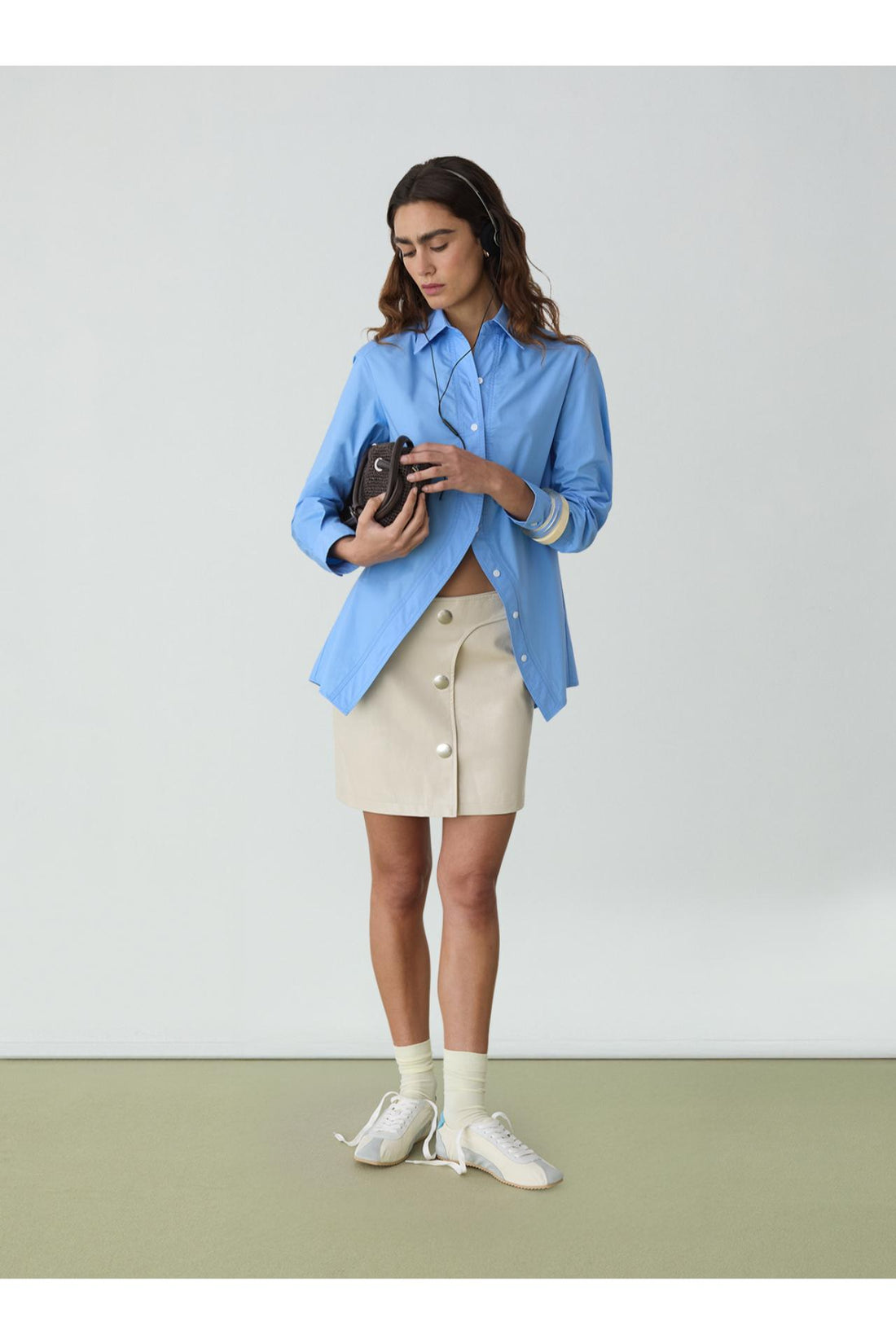 Laagam Lena Ecru Short Skirt