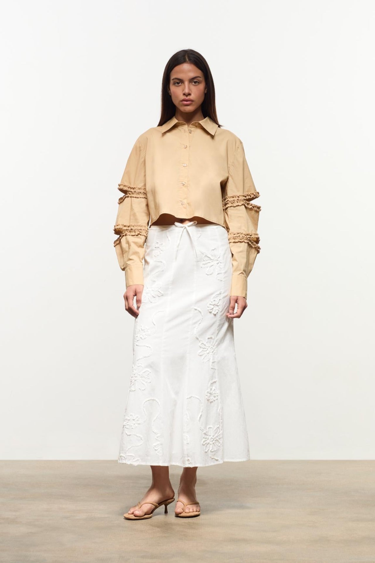 Muna Sand Cut-Out Shirt