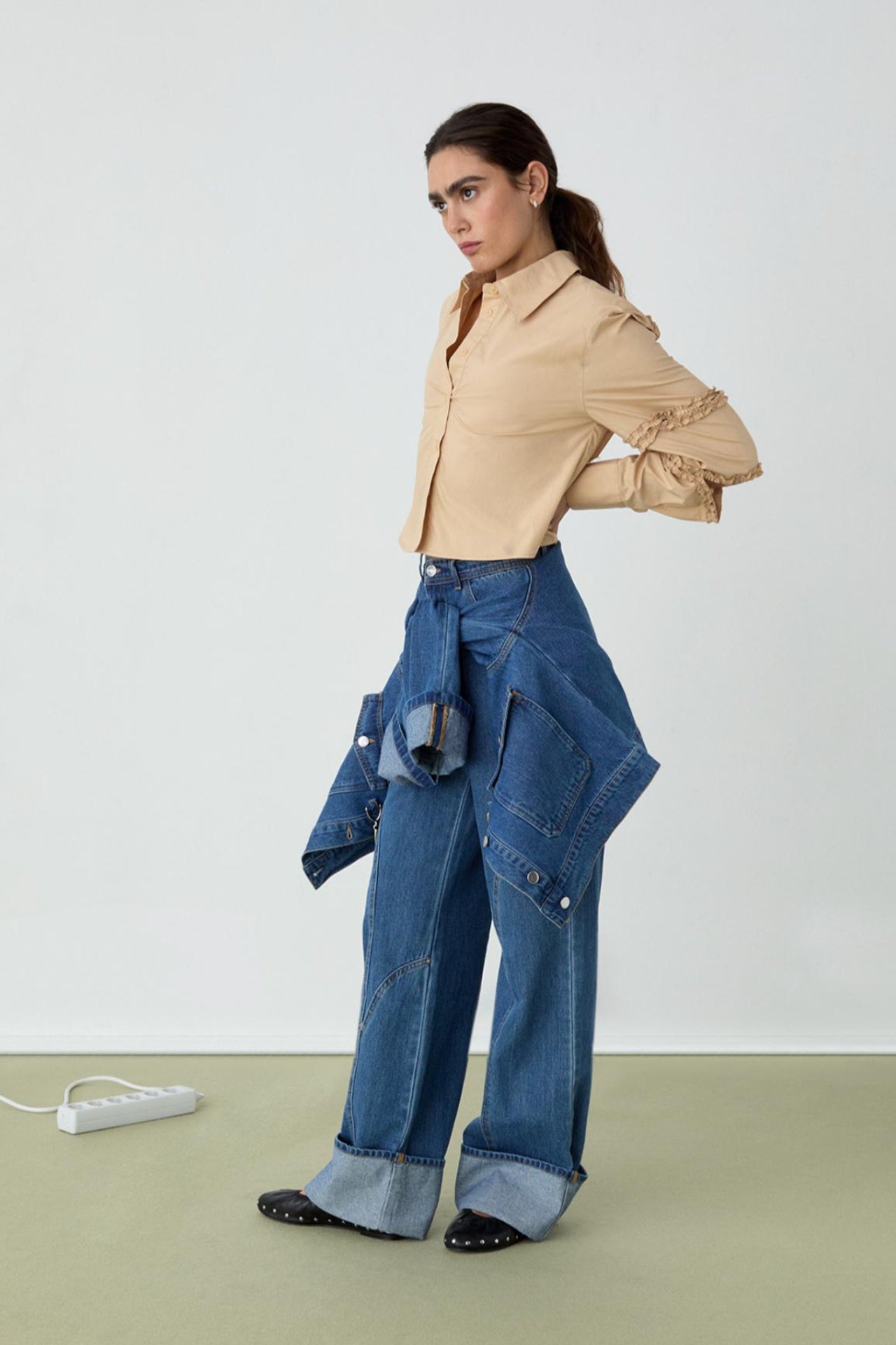 Muna Sand Cut-Out Shirt