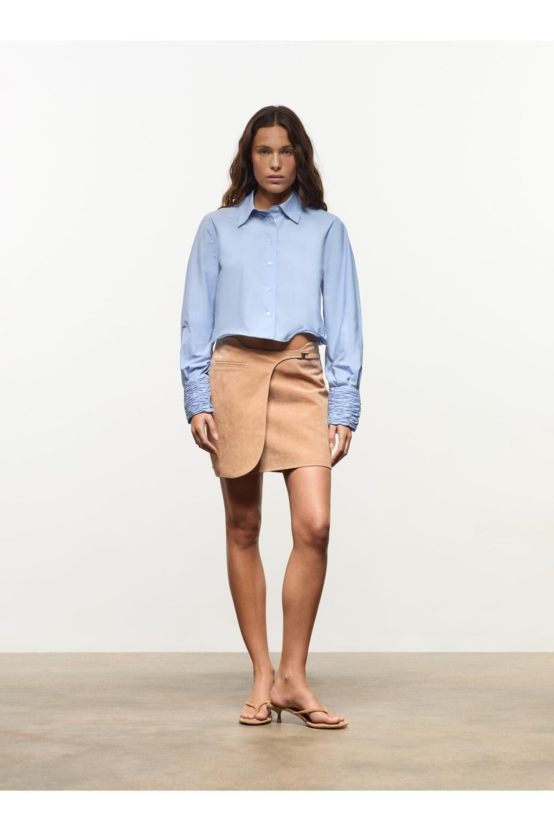 Laagam Roxane Blue Ruched Shirt