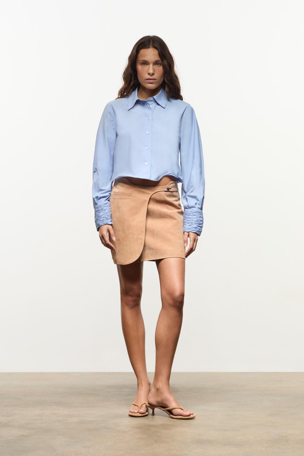 Roxane Blue Ruched Shirt