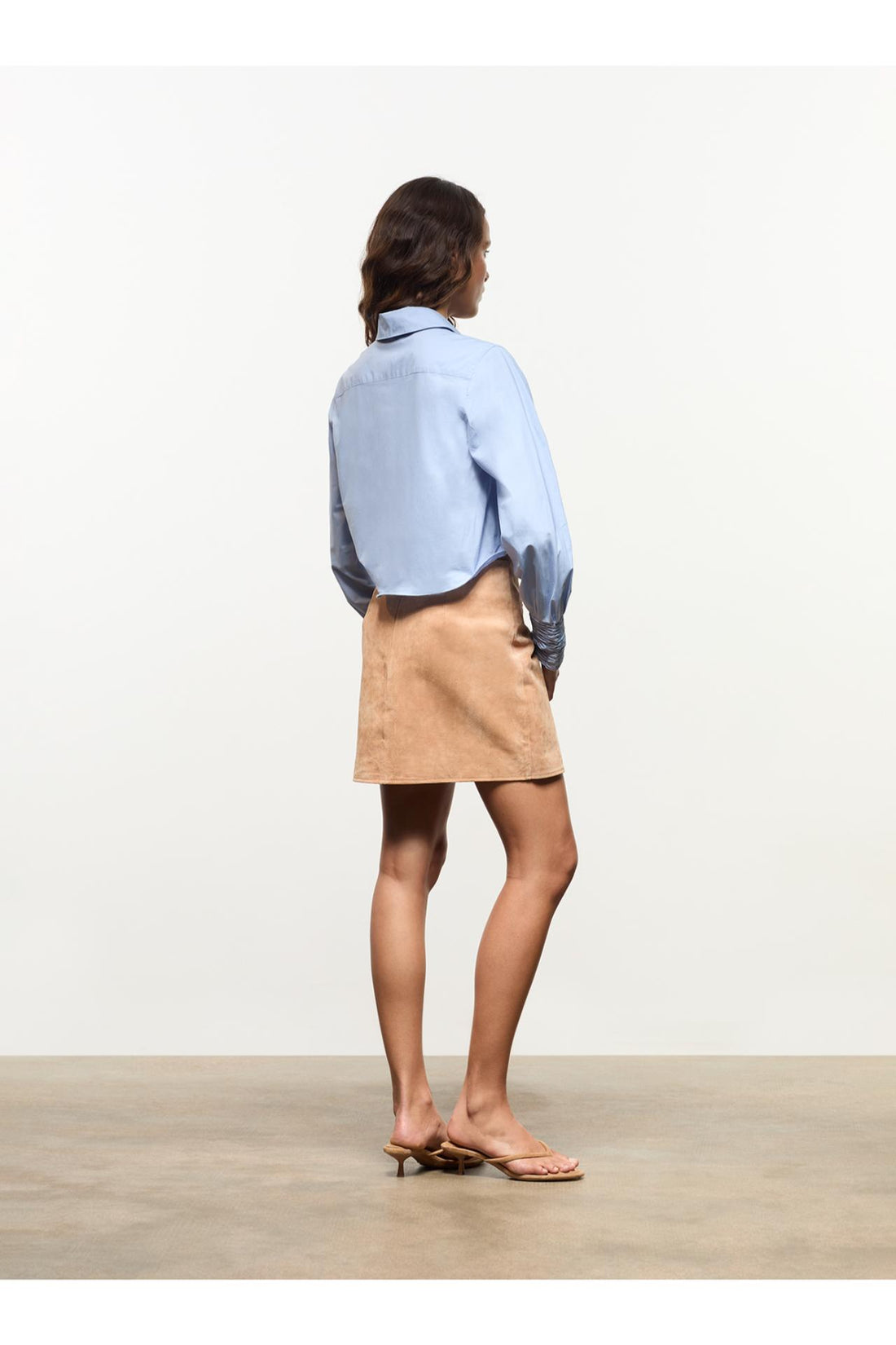 Laagam Roxane Blue Ruched Shirt
