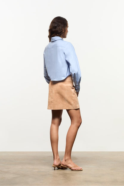 Roxane Blue Ruched Shirt