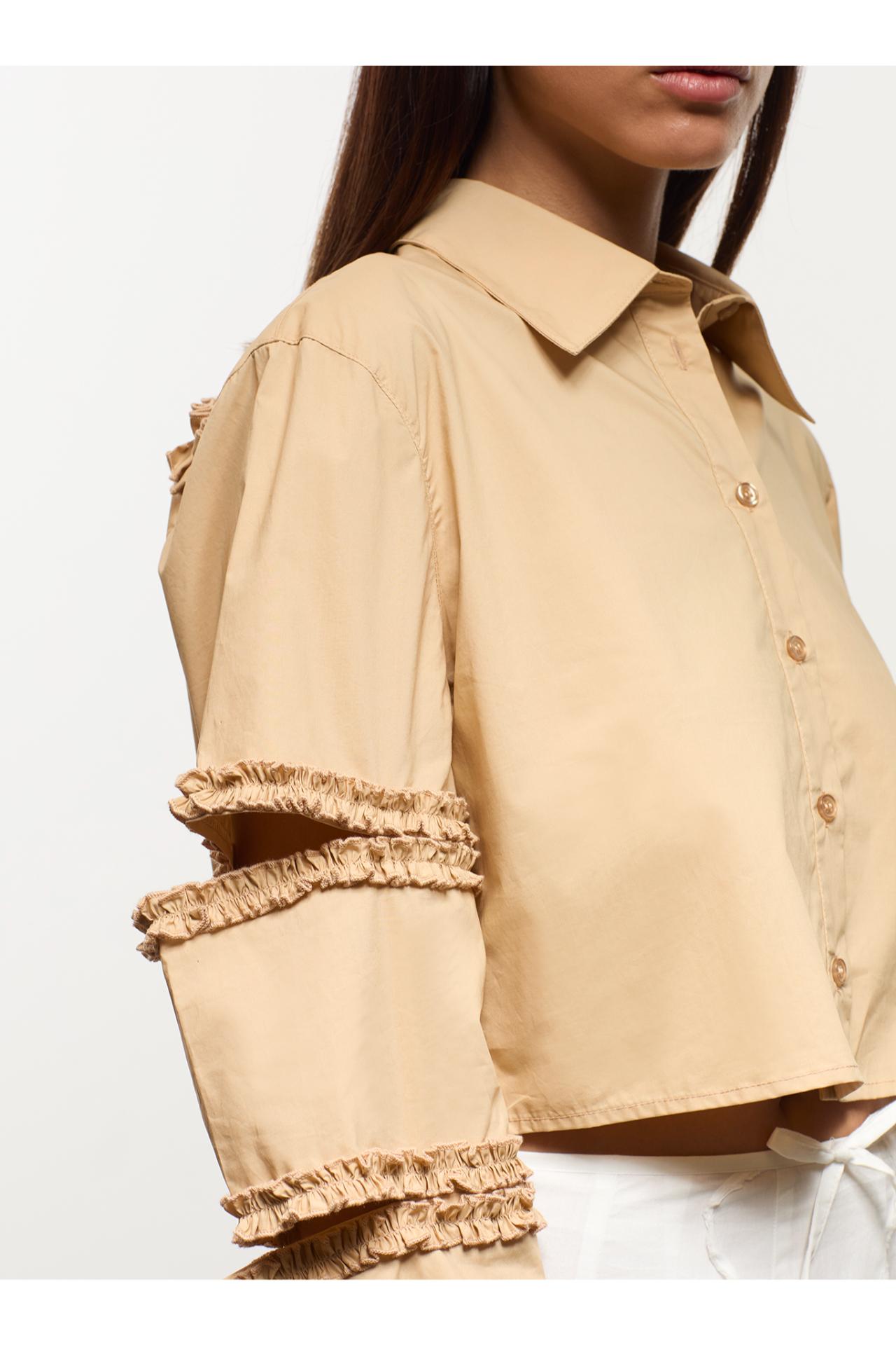 Muna Sand Cut-Out Shirt