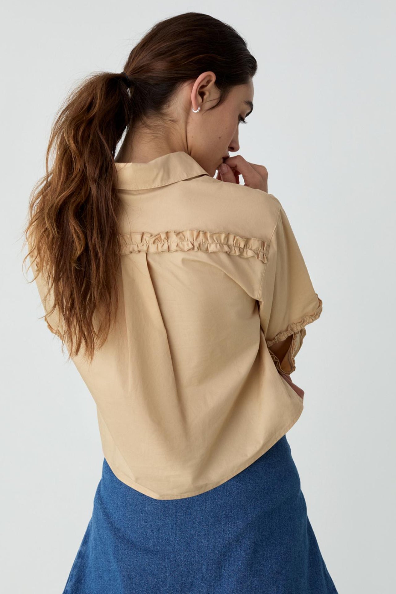 Muna Sand Cut-Out Shirt