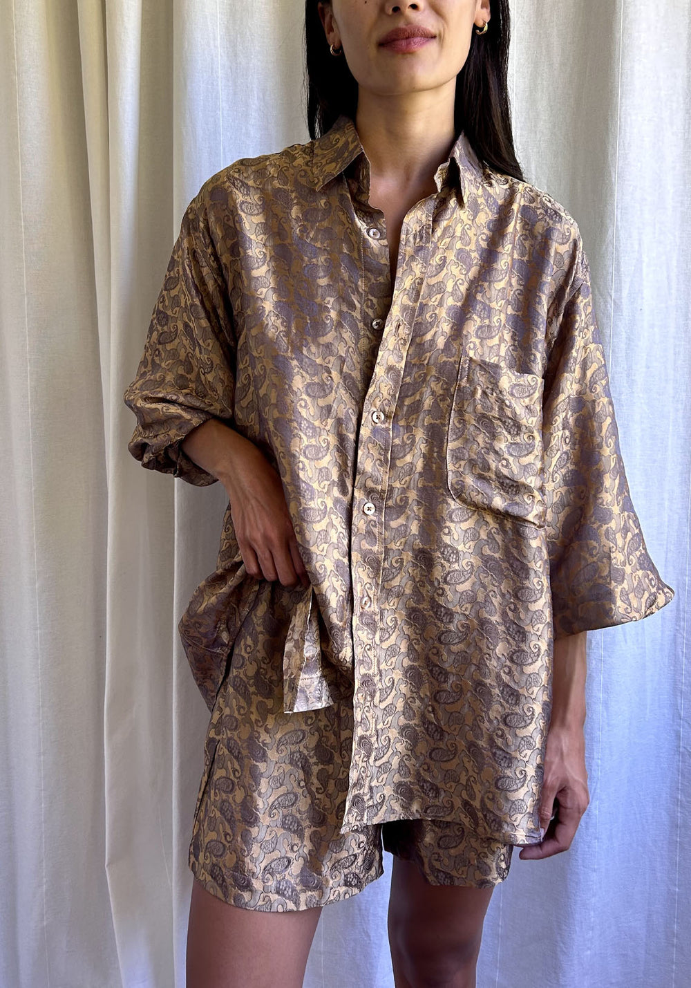 BRUNS SHIRT LONGSLEEVE GOLD PAISLEY