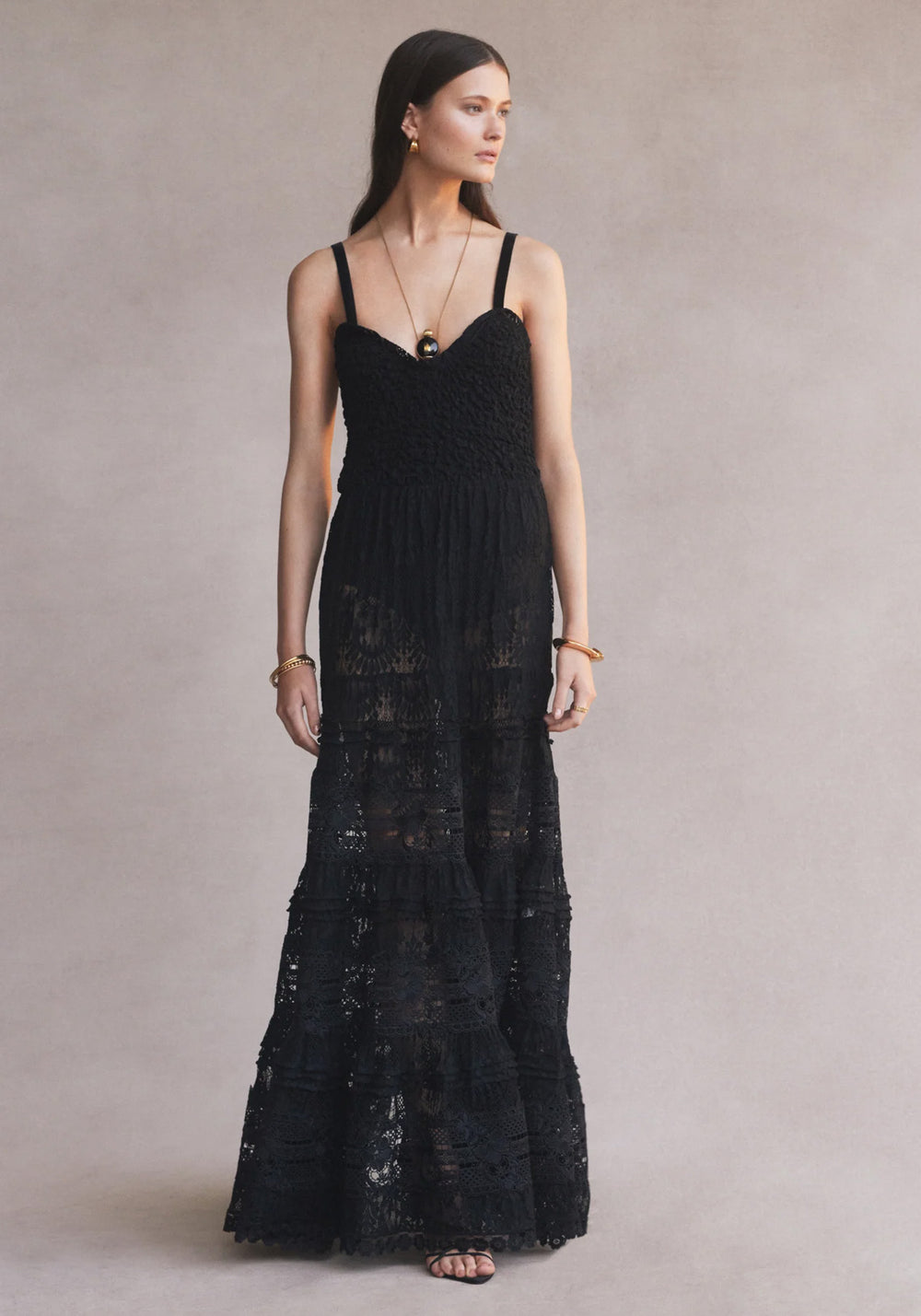 LUCIA LACE MAXI DRESS BLACK