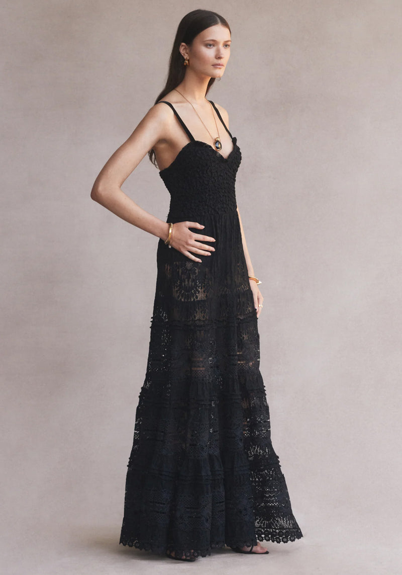 LUCIA LACE MAXI DRESS BLACK