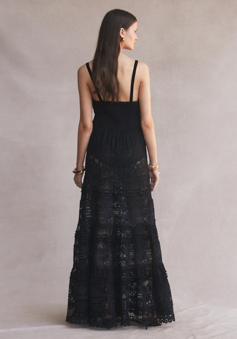 LUCIA LACE MAXI DRESS BLACK