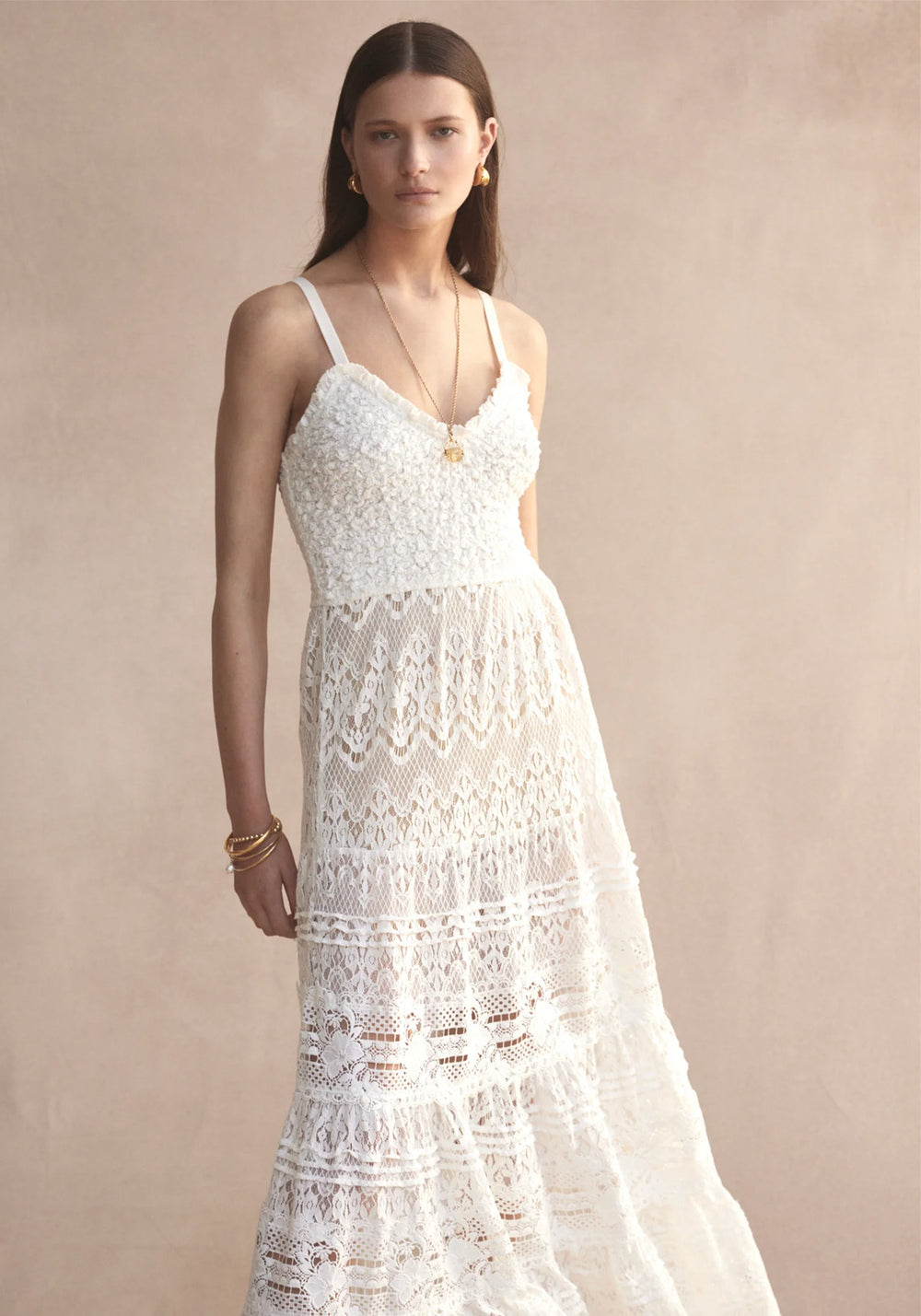 LUCIA LACE MAXI DRESS WHITE