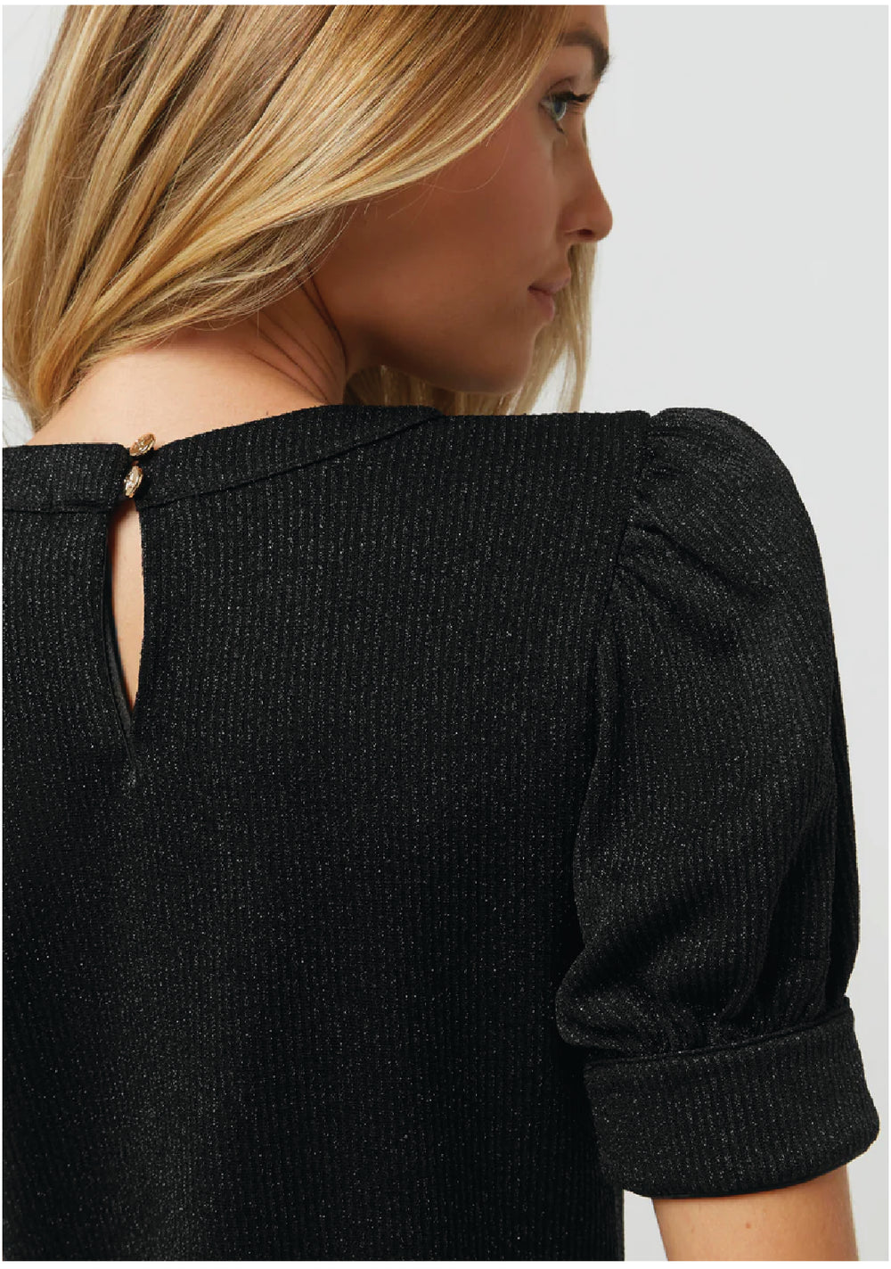 COMO PUFF SLEEVE T-SHIRT BLACK