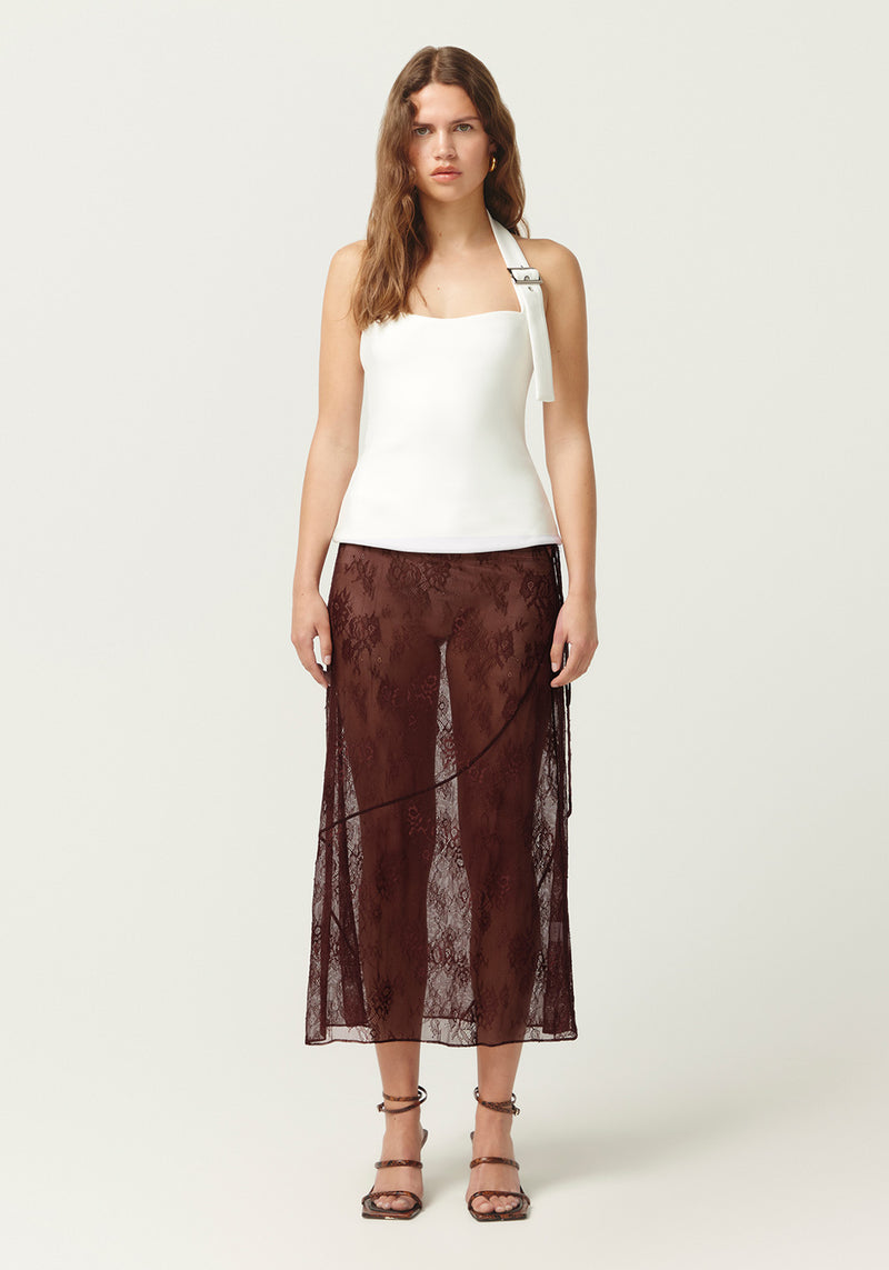 LACE SKIRT CHOCOLATE