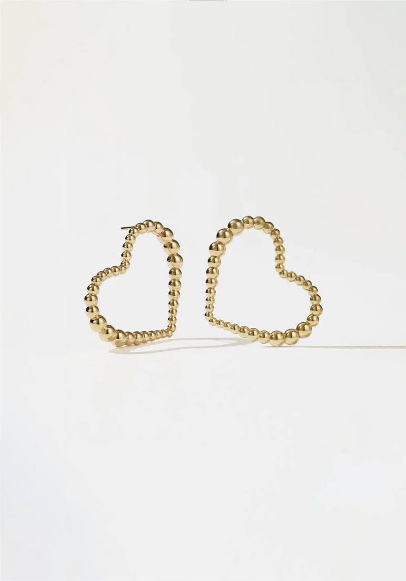 FIZZY HEART EARRINGS GOLD LARGE