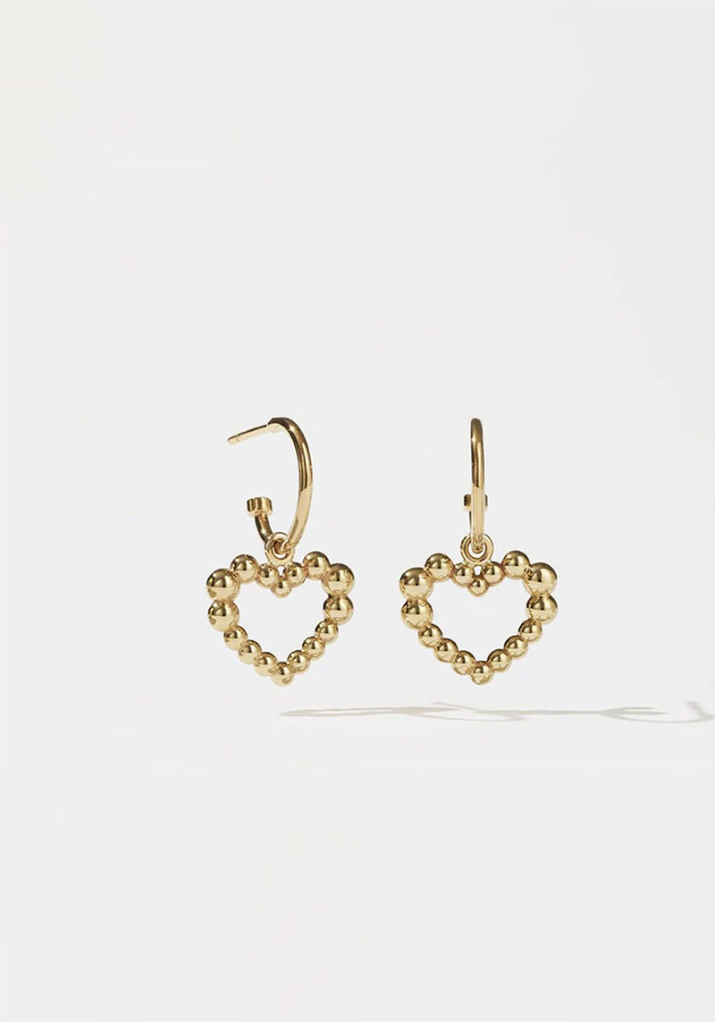 FIZZY HEART SIGNATURE HOOPS GOLD