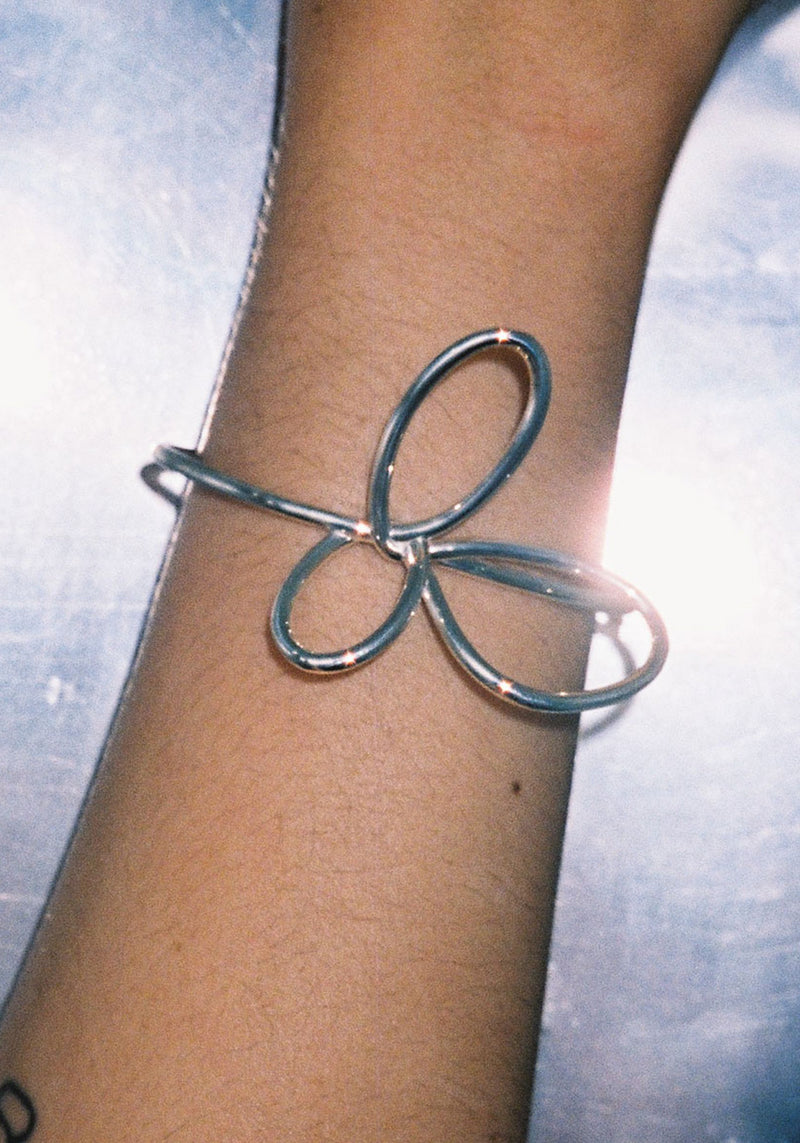 FLOWER CUFF SILVER