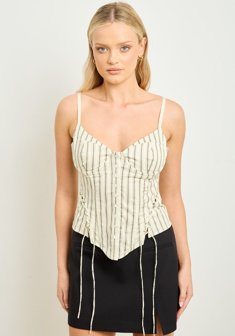 CHRISTINA CORSET STRIPE CREAM