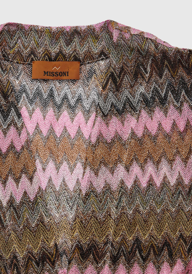 DS24WM0A SM9EP CARDIGAN MULTI SPACE DYED WITH SILVER BASE